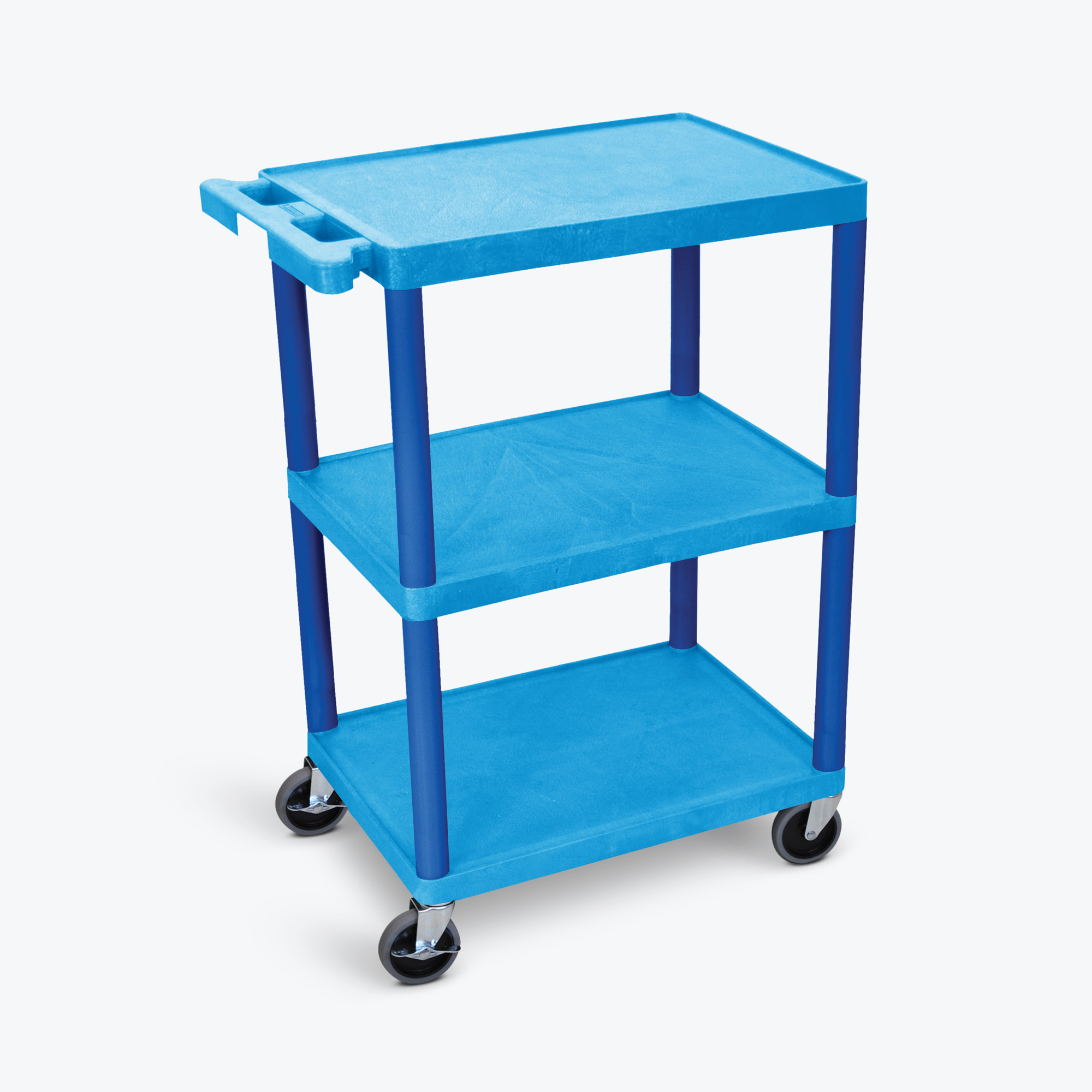 Luxor Utility Cart — 3 Shelves, Structural Foam Plastic, 300-Lb. Capacity, Model# HE34-BU
